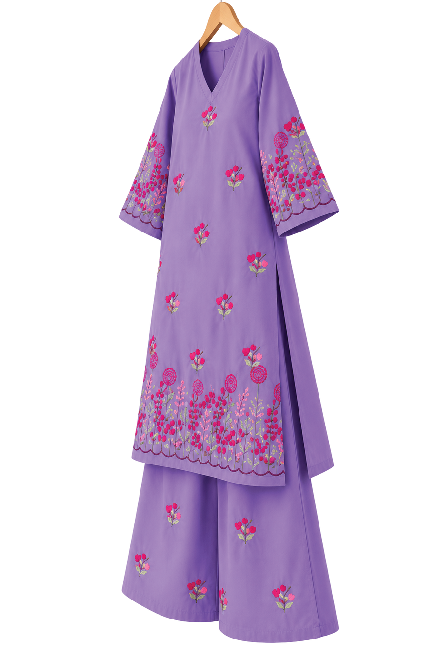 GD Gulnaar Bloom Kurta Set-Lavender