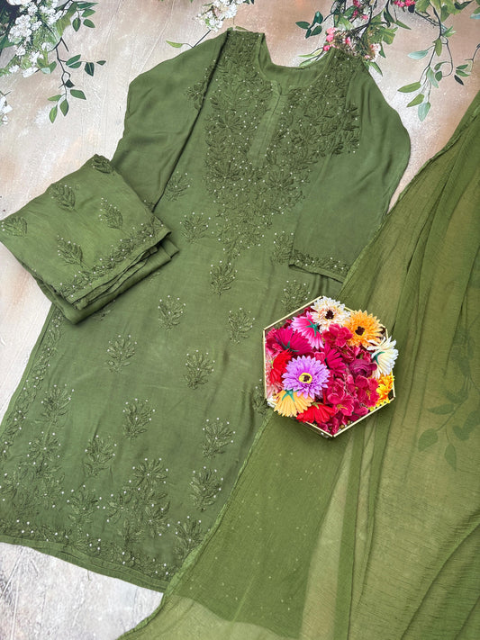 Nazakat Sitara Authentic Lucknowi Kurta Set