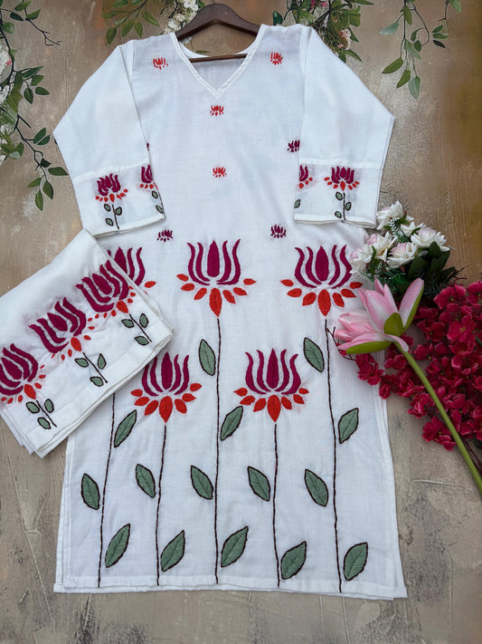 Shubhkar Gulabi Dhaga Kurta Set