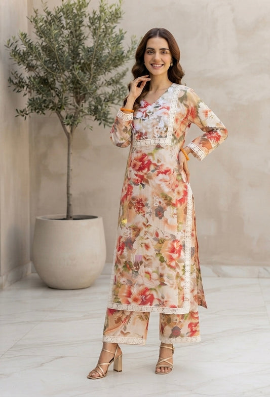 Raahi Gulabi Dhaga Kurta Set