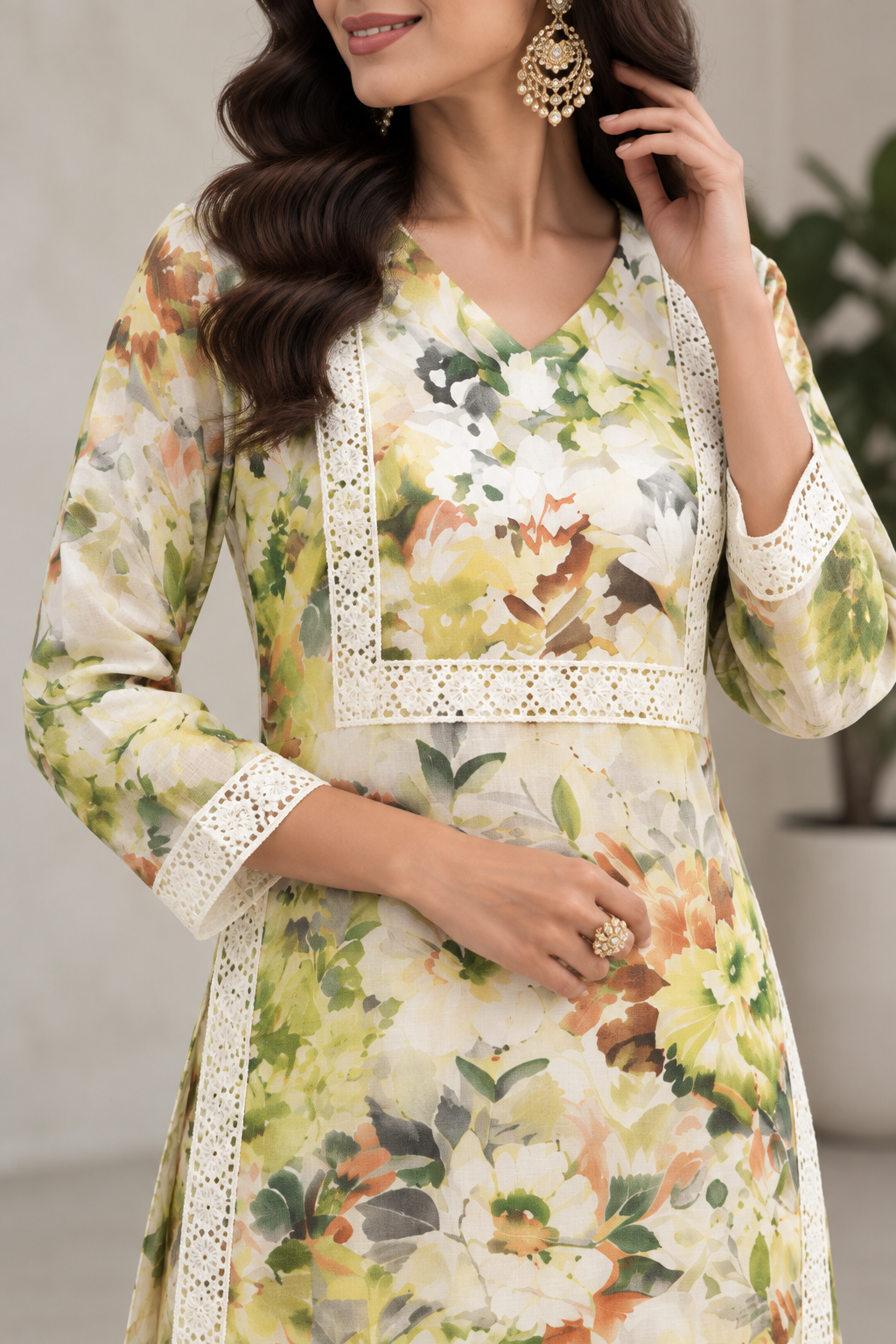 GD Raahi Gulabi Dhaga Kurta Set-Olive