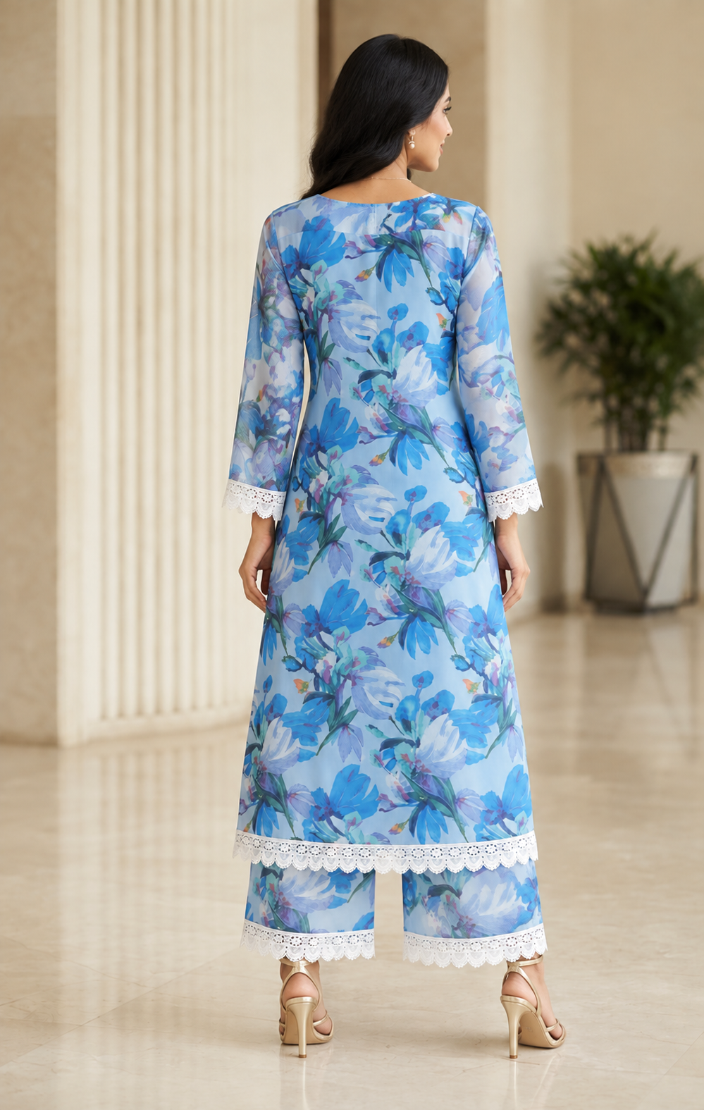 GD Raahi Gulabi Dhaga Kurta Set-Blue