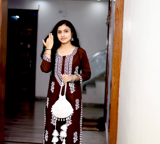 Falak Gulabi Dhaga's Authentic Brown Suit Set