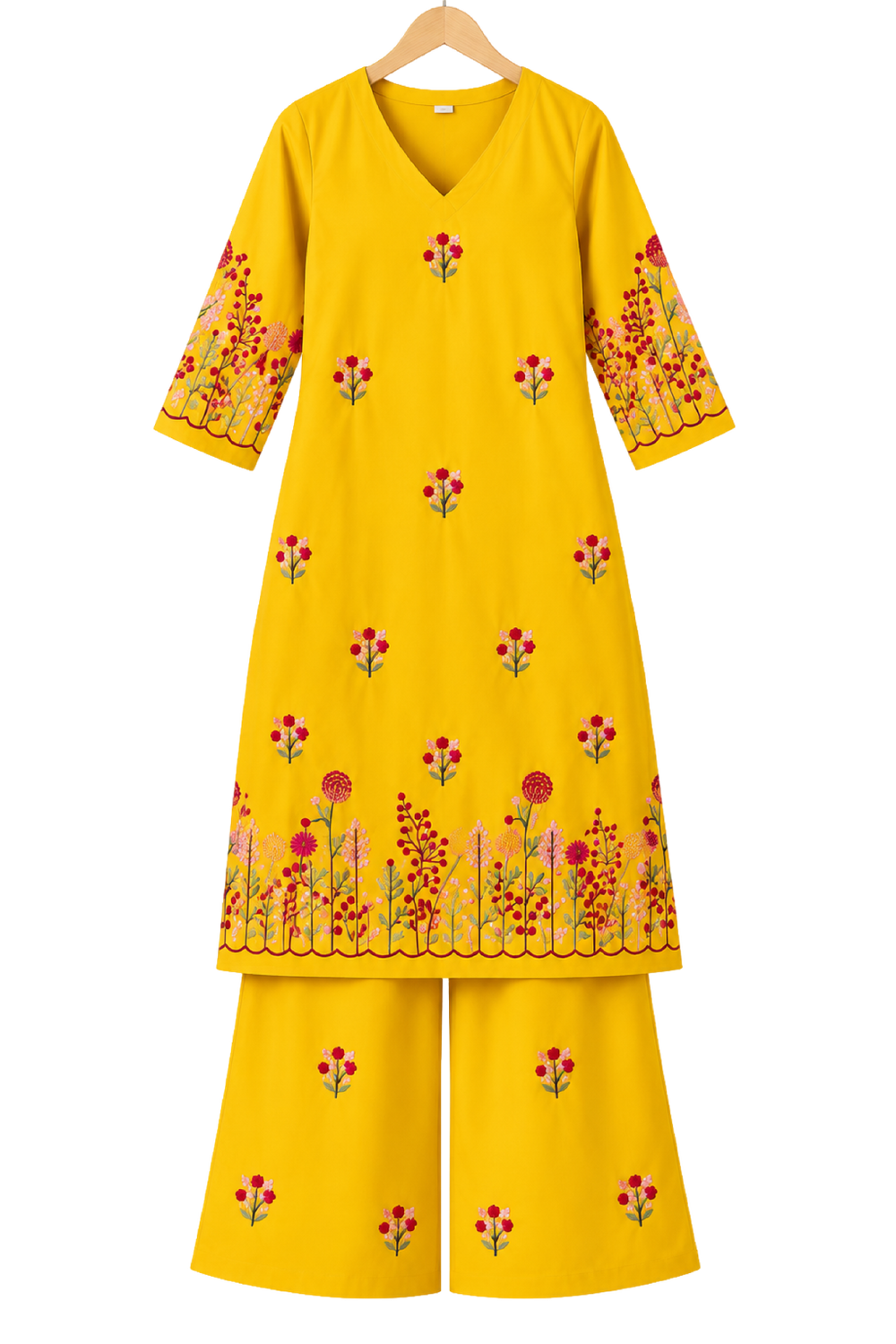 GD Gulnaar Bloom Kurta Set-Yellow