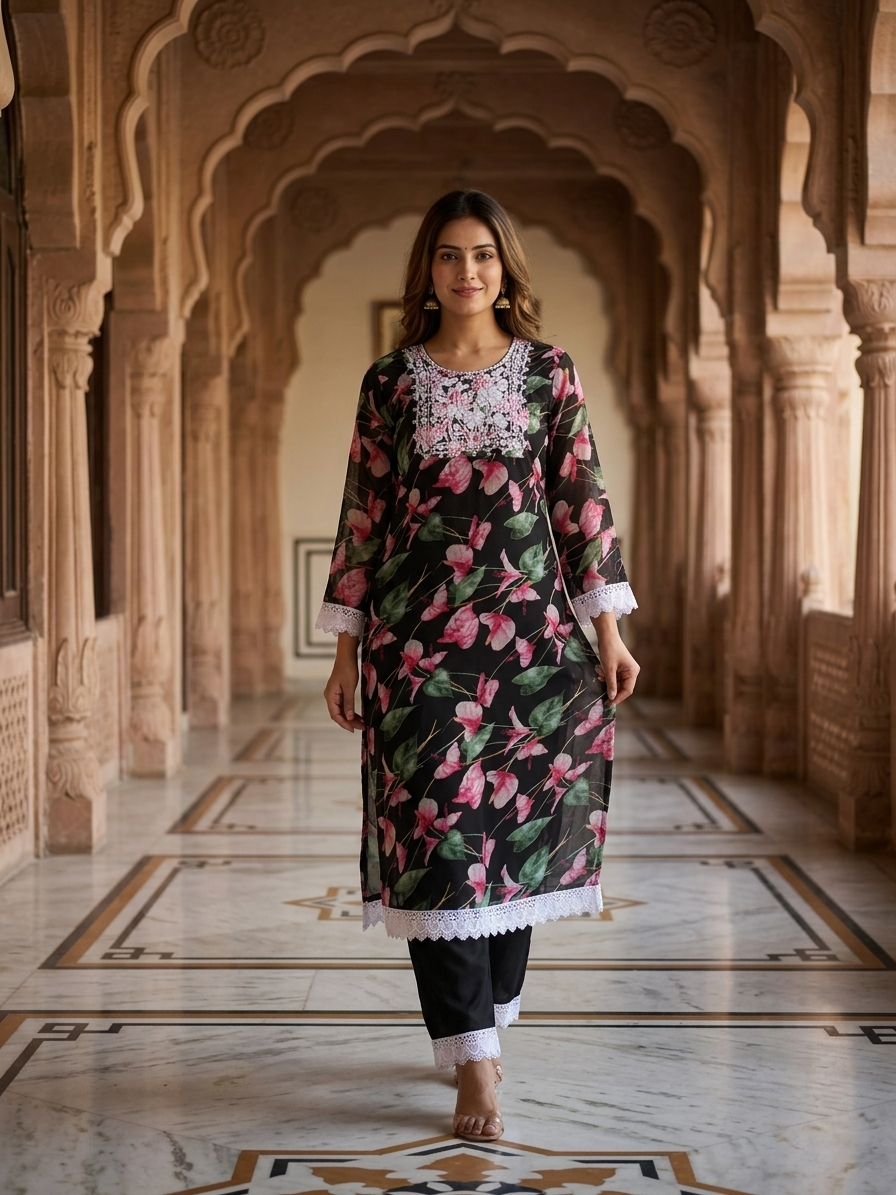 Black Ruby Kurta Set