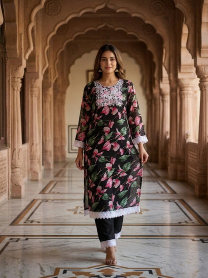 Black Ruby Kurta Set