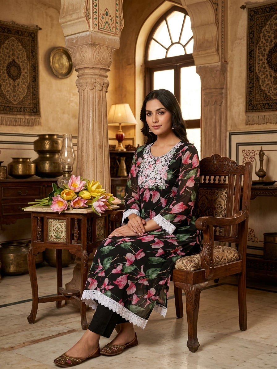 Black Ruby Kurta Set