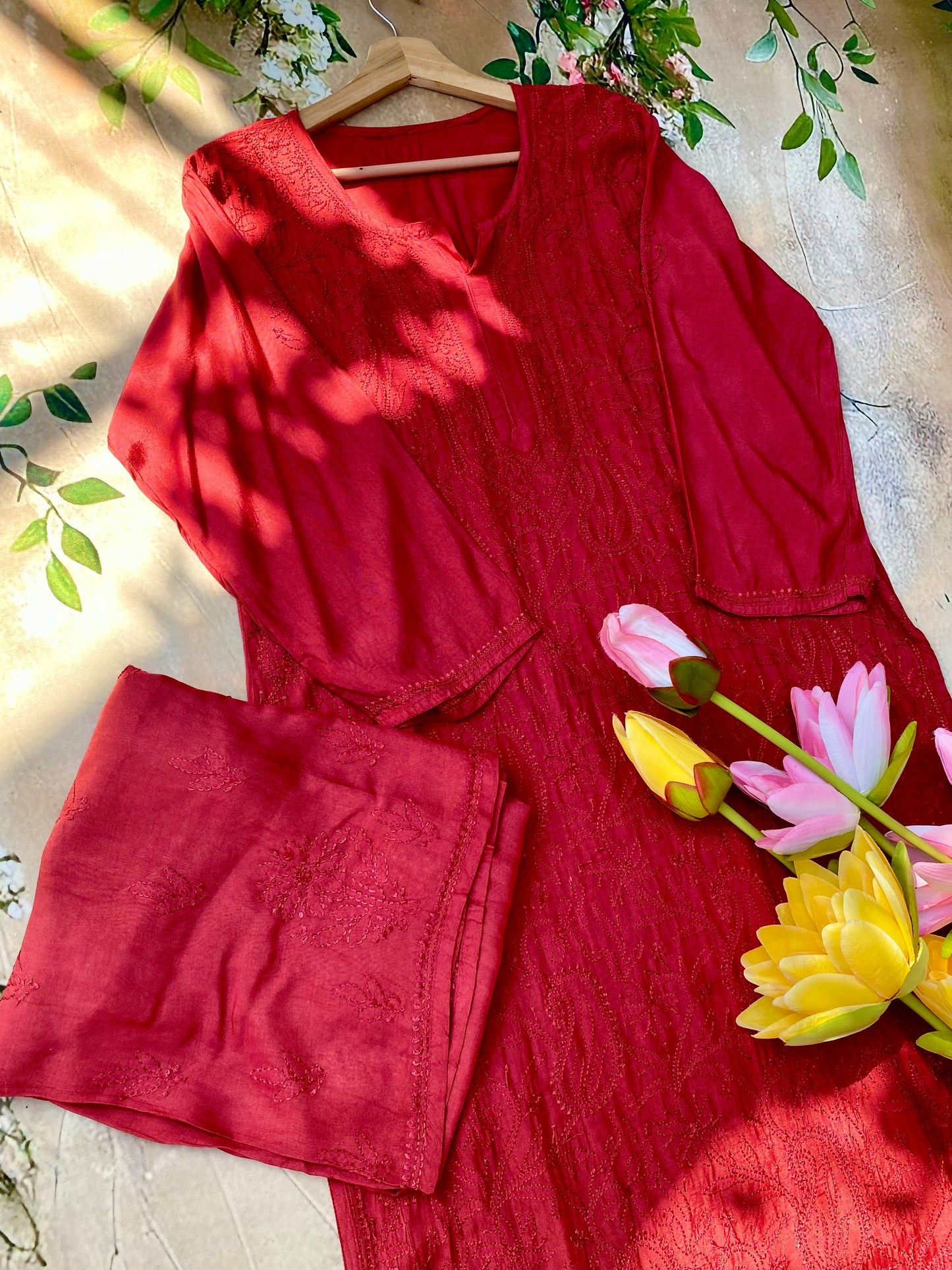 Khush Rang Gulabi Dhaga Kurta Set
