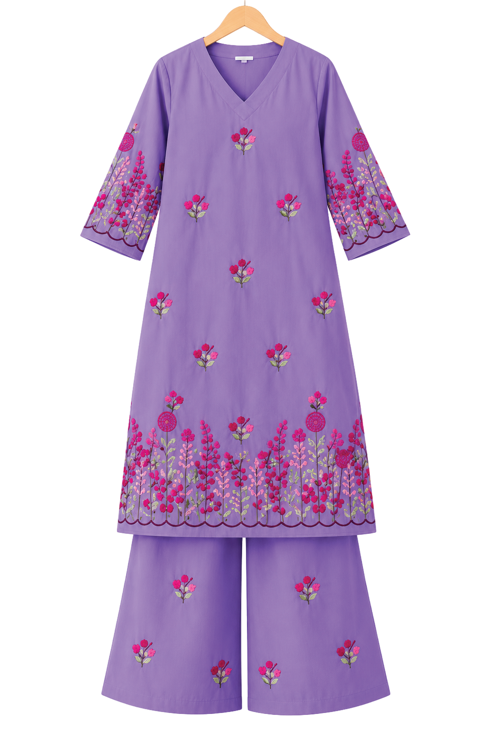 GD Gulnaar Bloom Kurta Set-Lavender