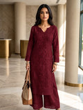 Maroon- Paisley Design
