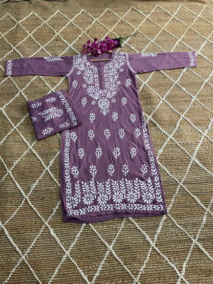 Aisha Authentic Lucknowi kurta Palazzo Set
