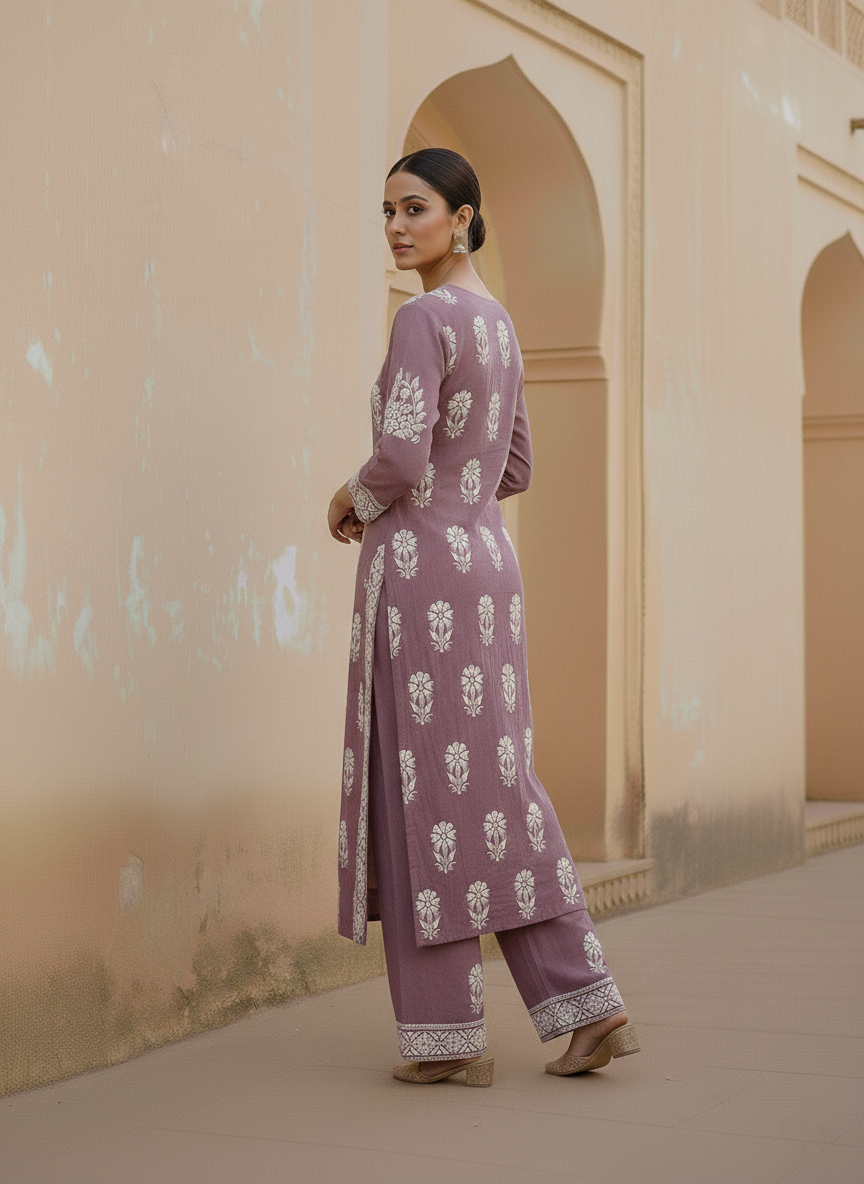 Aisha Authentic Lucknowi kurta Palazzo Set New