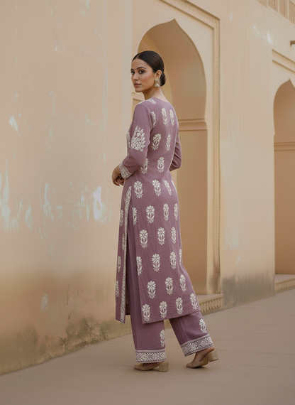 Aisha Authentic Lucknowi kurta Palazzo Set New