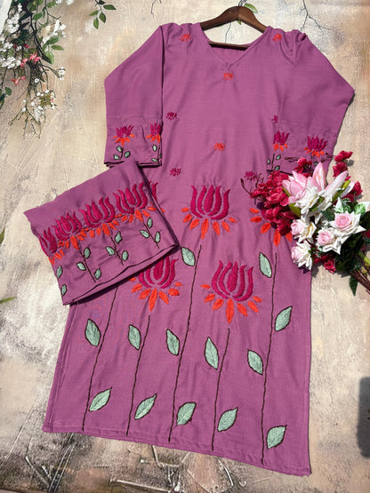 Shubhkar Gulabi Dhaga Kurta Set