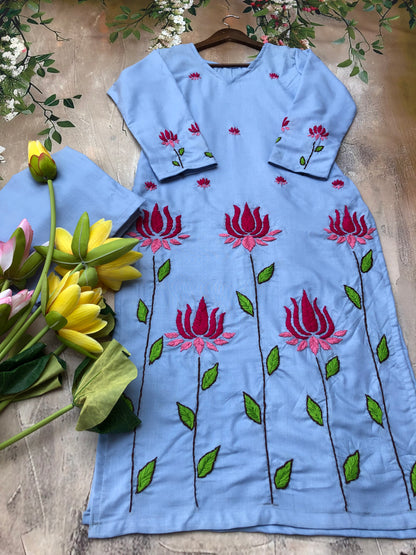 Shubhkar Gulabi Dhaga Kurta Set