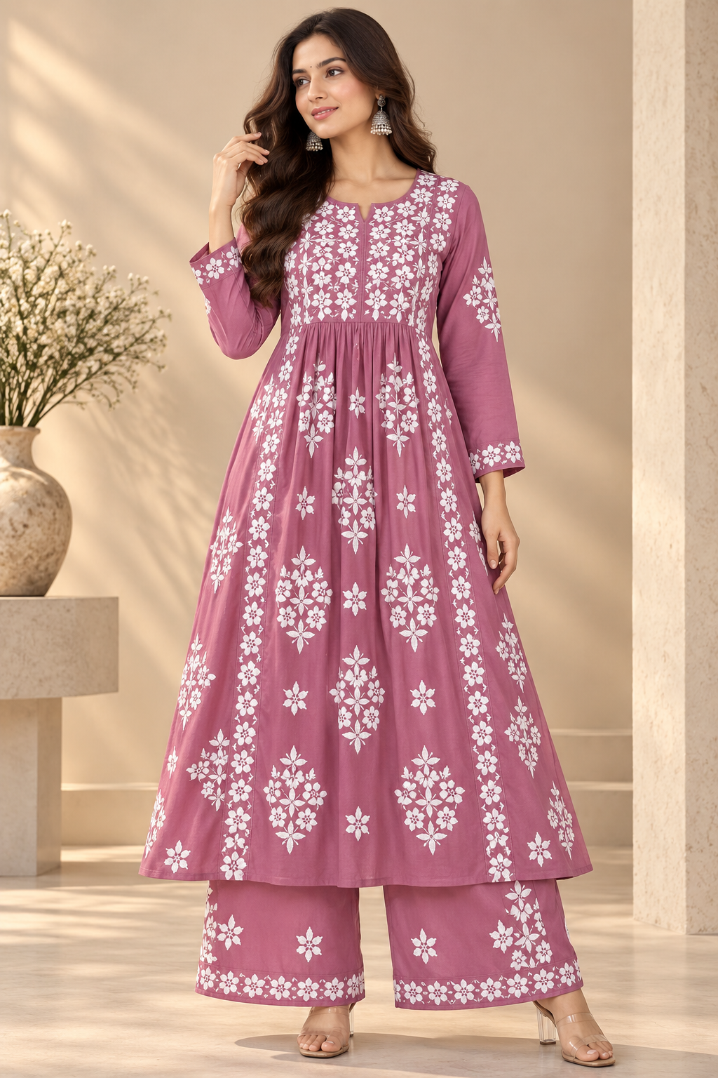 Crystal Bloom Kurta Set- Nayera Style