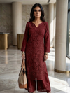 Maroon- Paisley Design