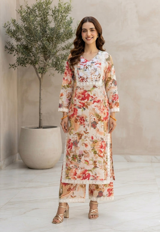 Raahi Gulabi Dhaga Kurta Set