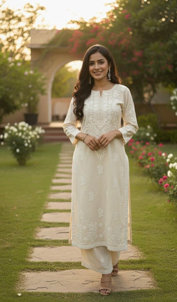 Nazakat Chandni Authentic Gulabi Dhaga’s Kurta Set