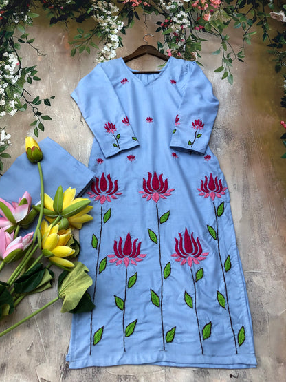 Shubhkar Gulabi Dhaga Kurta Set