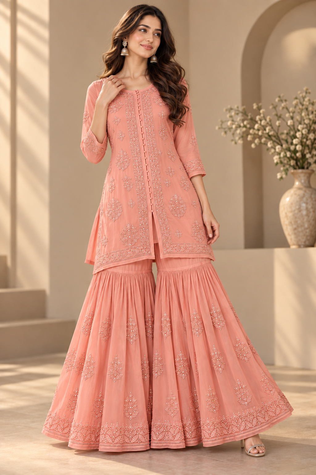 Diya Bloom Kurta Set- sharara set