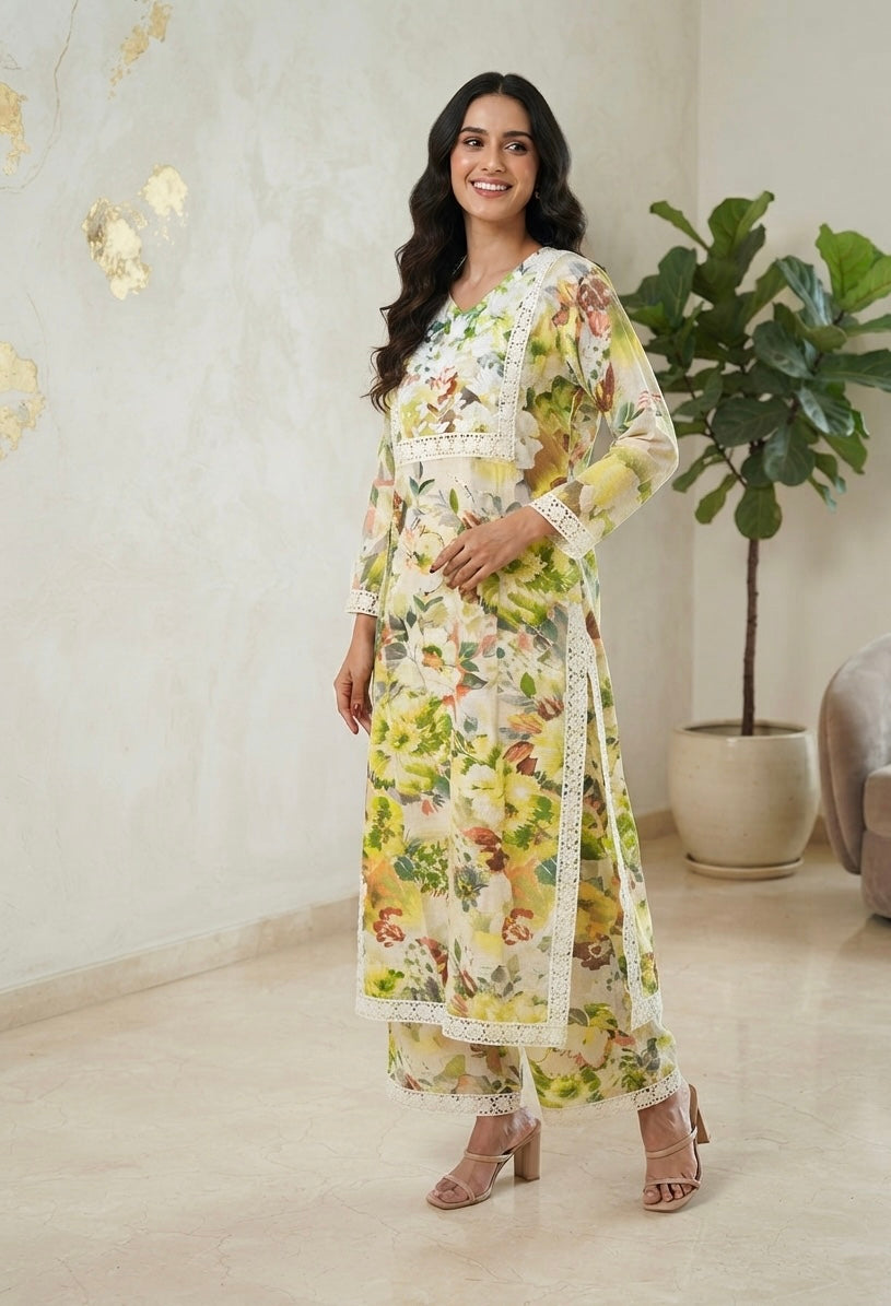 Raahi Gulabi Dhaga Kurta Set