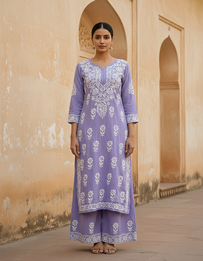 Aisha Authentic Lucknowi kurta Palazzo Set New