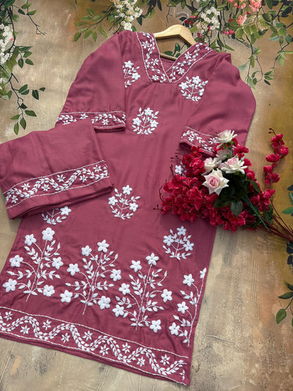 Aisha Authentic Lucknowi kurta Palazzo Set