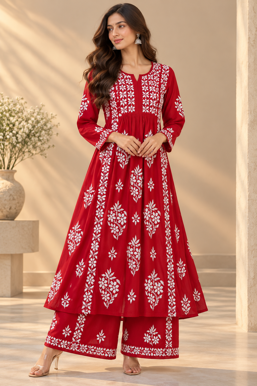 Crystal Bloom Kurta Set- Nayera Style