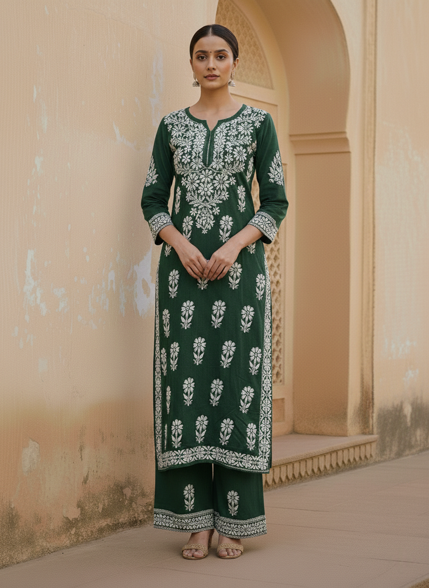 Aisha Authentic Lucknowi kurta Palazzo Set New