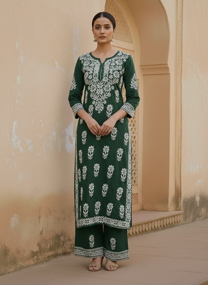 Aisha Authentic Lucknowi kurta Palazzo Set New