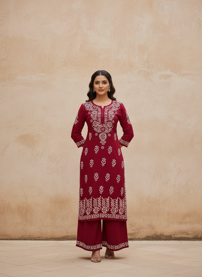 Aisha Authentic Lucknowi kurta Palazzo Set New