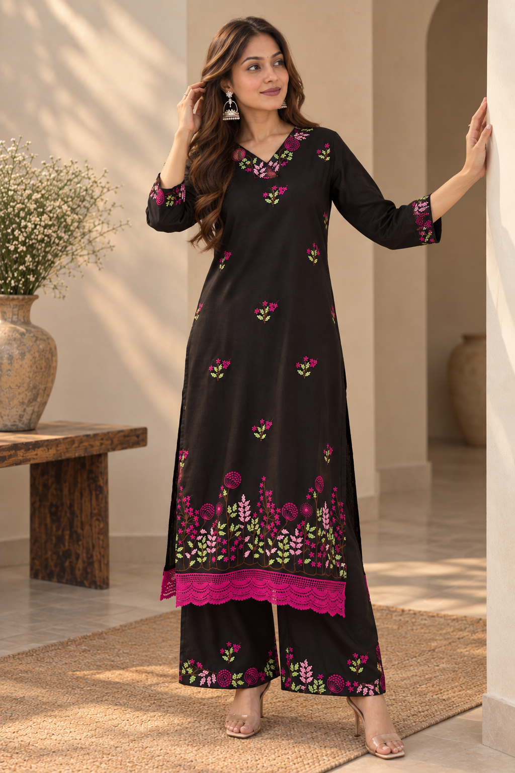 Midnight Bloom Kurta Set