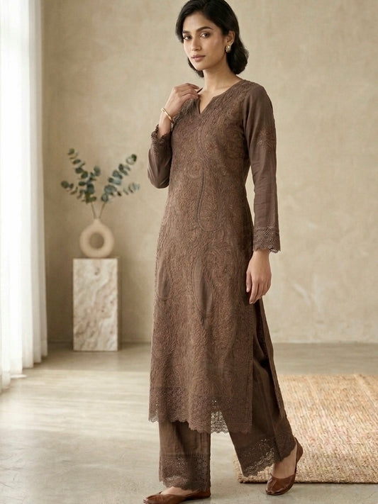 Nazakat Paisley Lucknowi Kurta Set