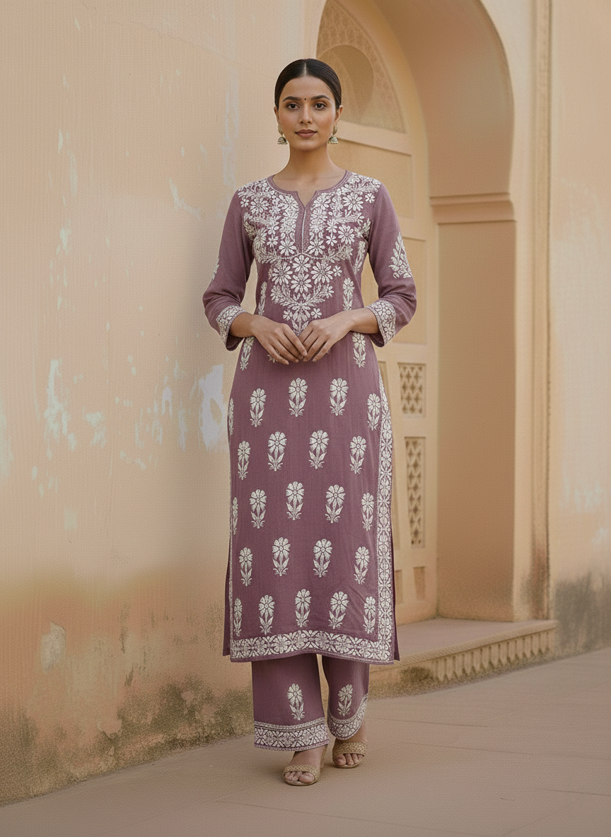 Aisha Authentic Lucknowi kurta Palazzo Set New