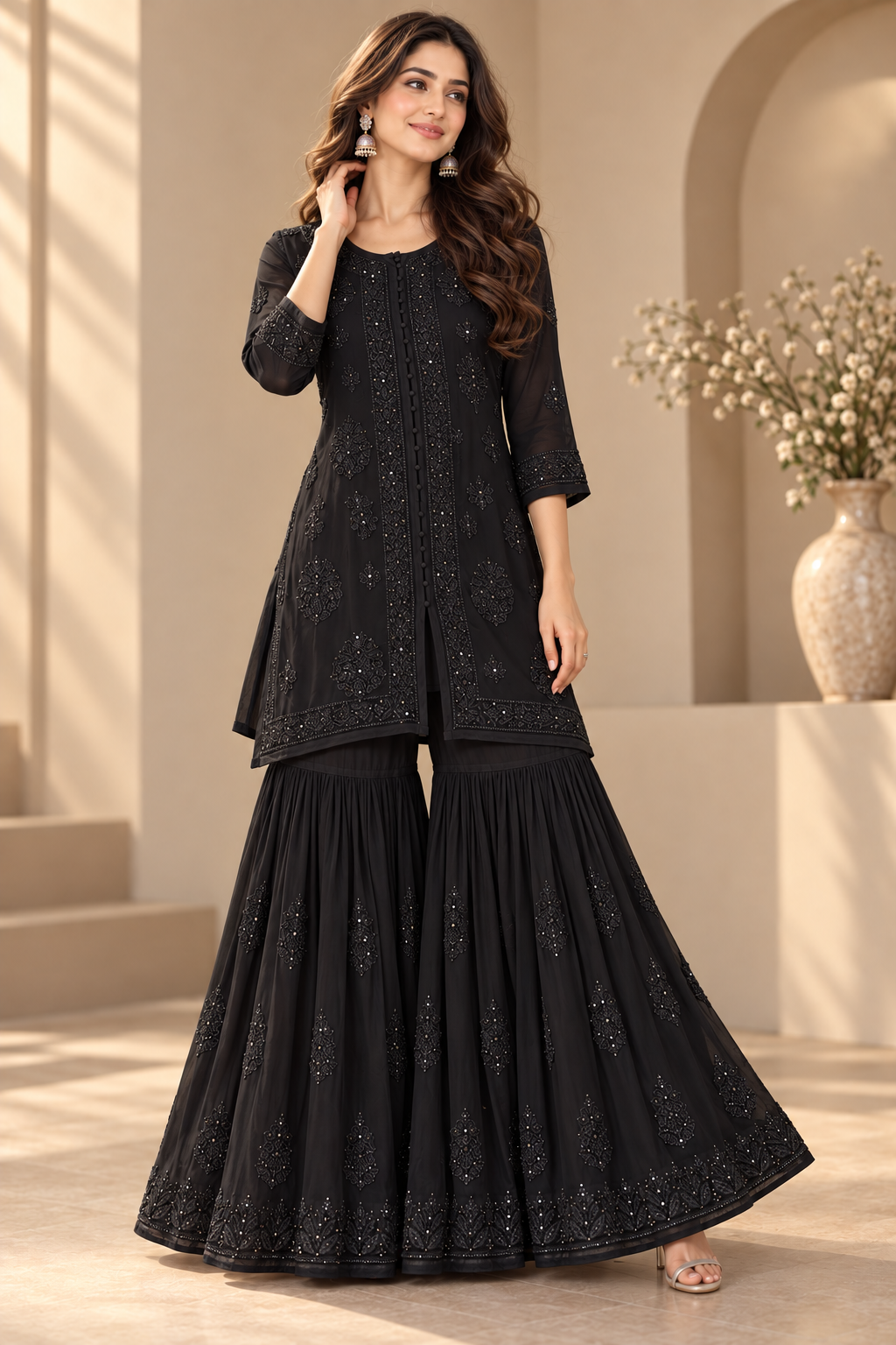 Diya Bloom Kurta Set- sharara set