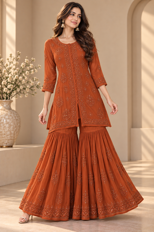 Diya Bloom Kurta Set- sharara set
