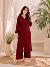 Maroon- Paisley Design
