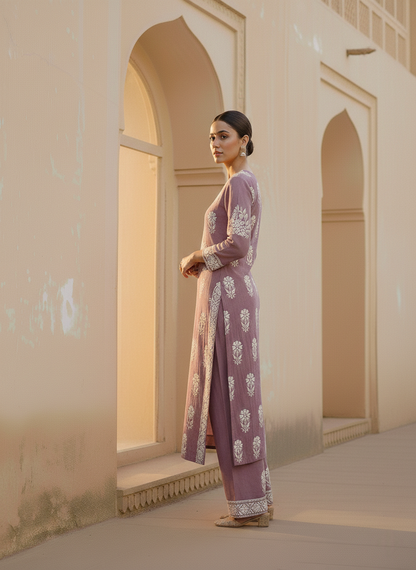 Aisha Authentic Lucknowi kurta Palazzo Set New