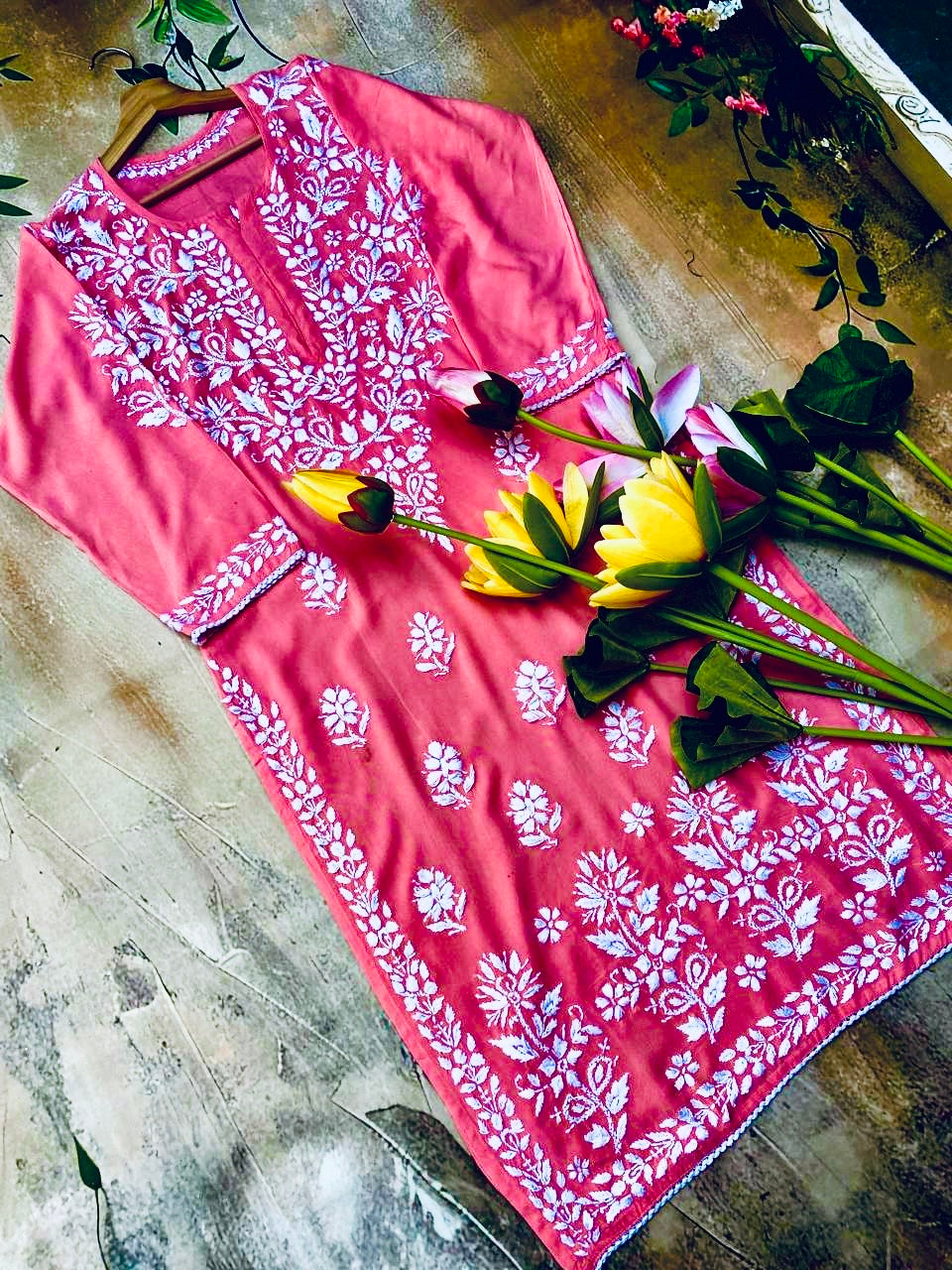 Aisha Authentic Lucknowi kurta Palazzo Set