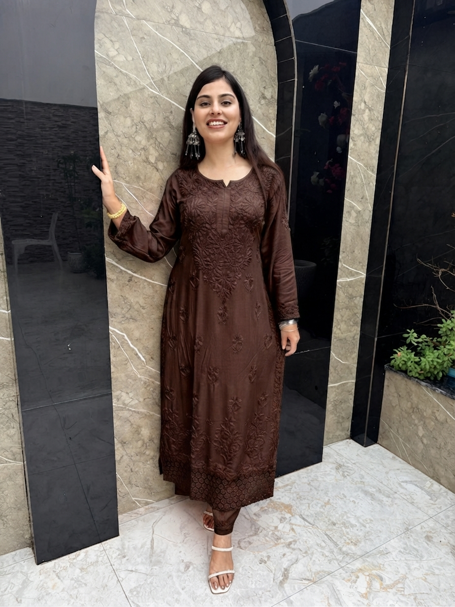 Nazakat Authentic Lucknowi Kurta Set