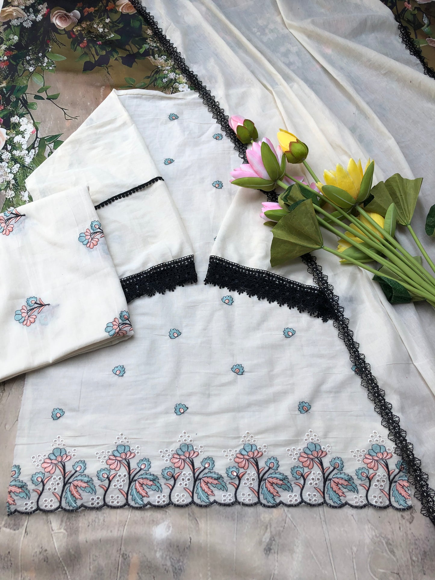 Rang Bhar ada unstitched 3 piece set