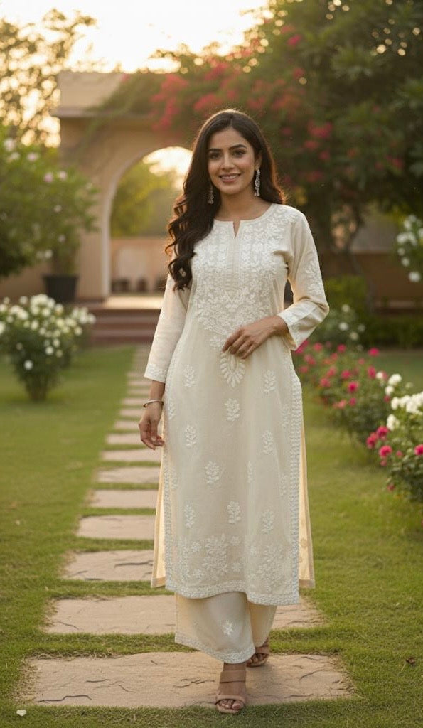 Nazakat Chandni Authentic Gulabi Dhaga’s Kurta Set