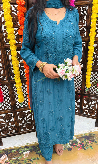 Nazakat Sitara Authentic Lucknowi Kurta Set