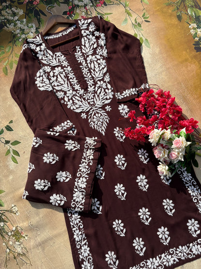 Aisha Authentic Lucknowi kurta Palazzo Set