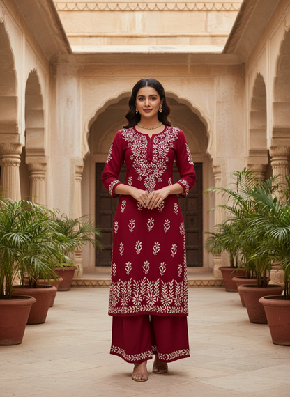 Aisha Authentic Lucknowi kurta Palazzo Set New