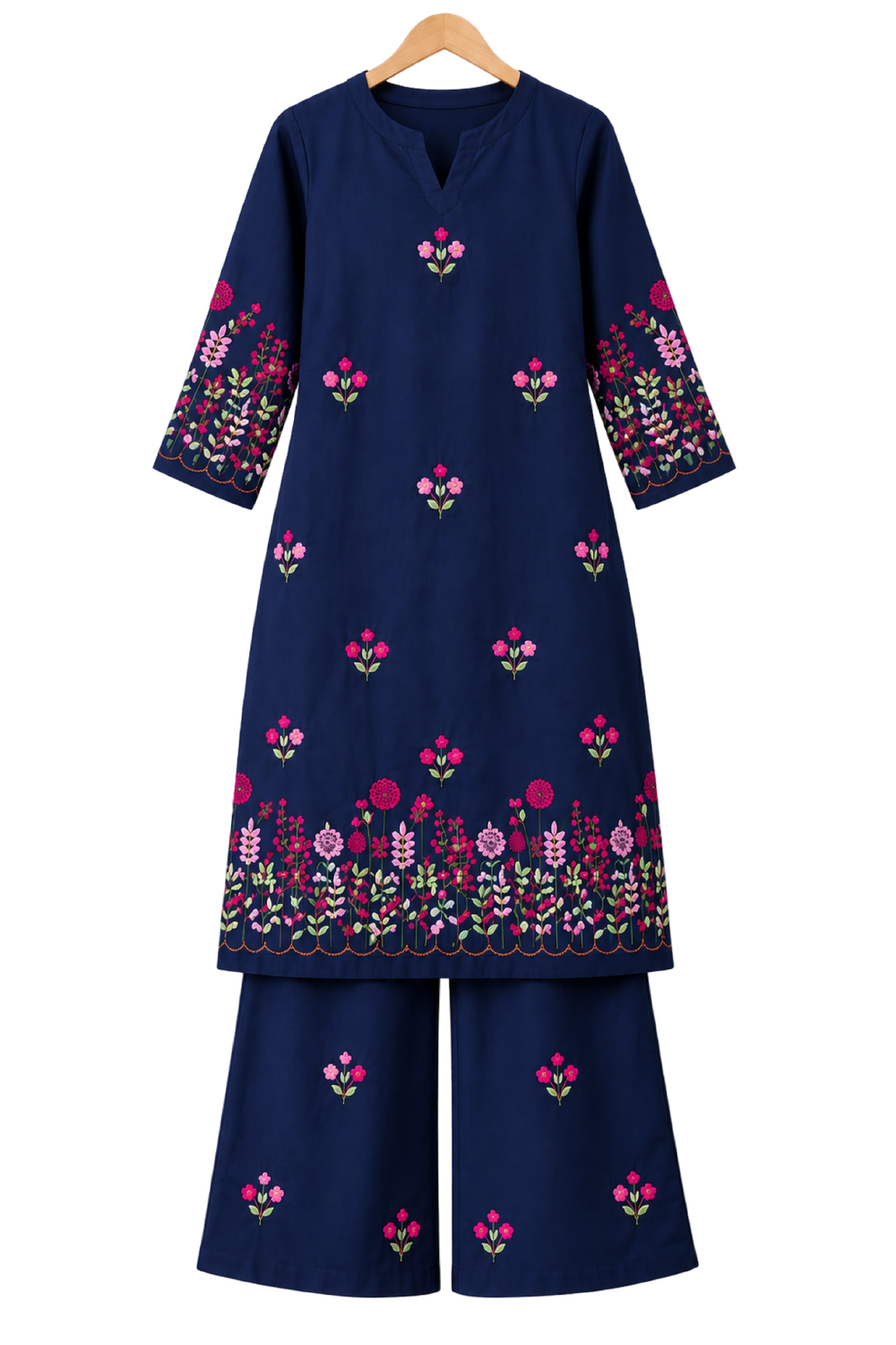GD Gulnaar Bloom Kurta Set-Blue
