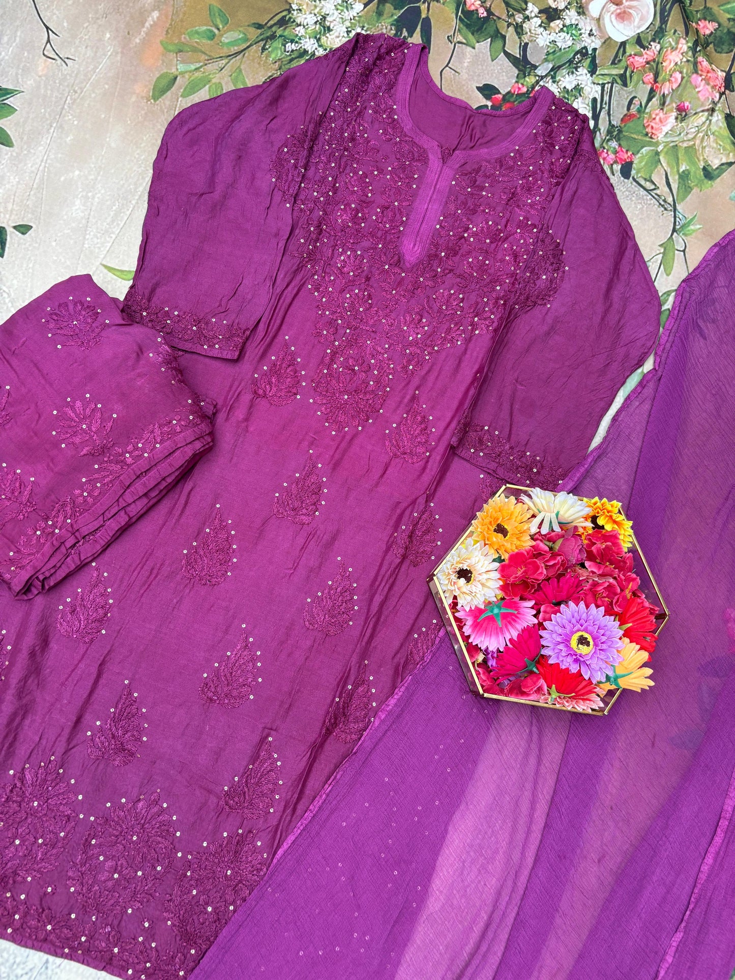 Nazakat Sitara Authentic Lucknowi Kurta Set
