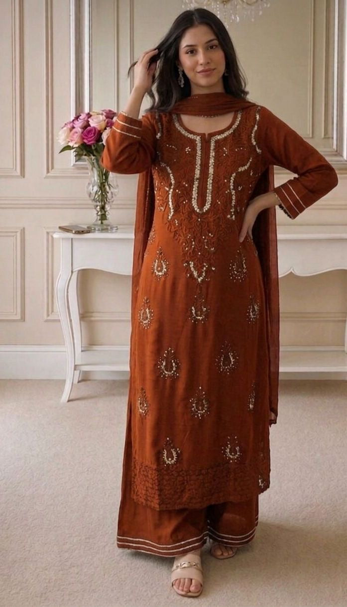 Nazakat Authentic Lucknowi Kurta Set