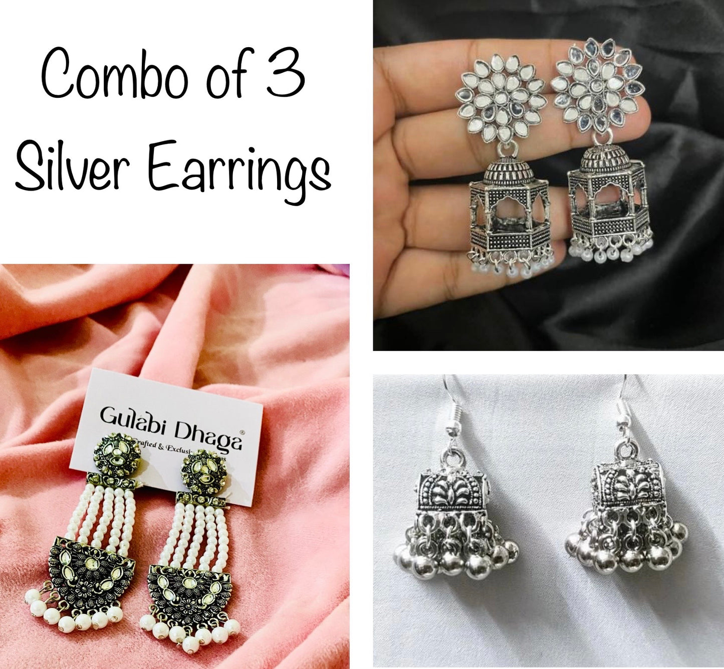 Combo of oxidised earrings